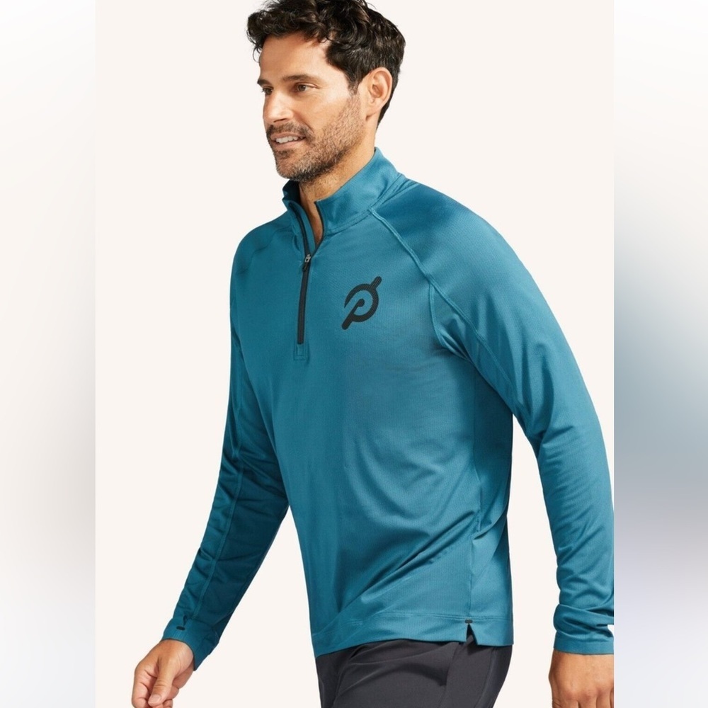 Peloton x Rhone Courtside 1/4 Zip (Mallard Blue) Men Sz Small Pullover